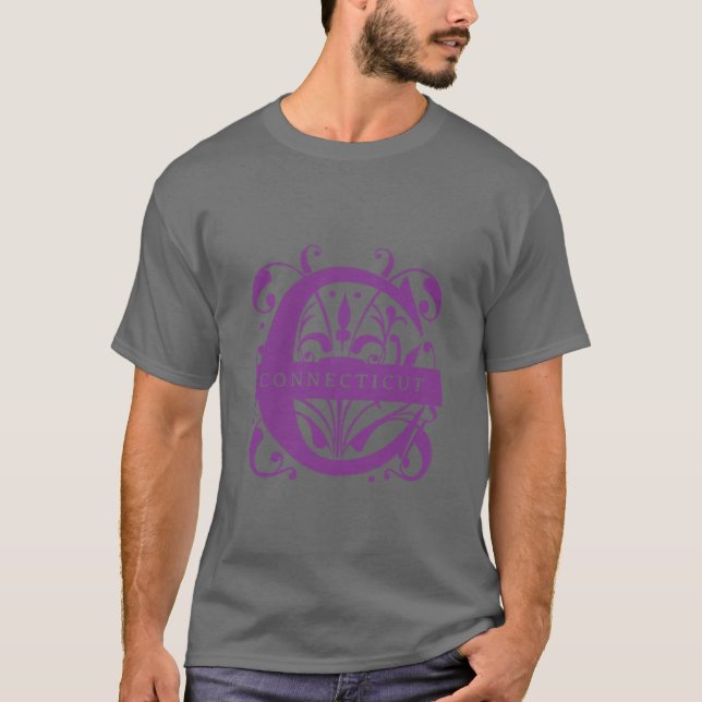 Connecticut State Split Letter Monogram T-Shirt (Front)