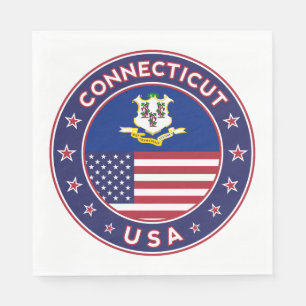 Connecticut sticker, USA States Napkin