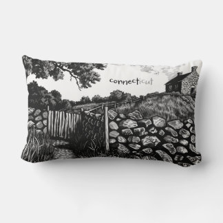 Connecticut Stone Wall at Farm Throw Pillow
