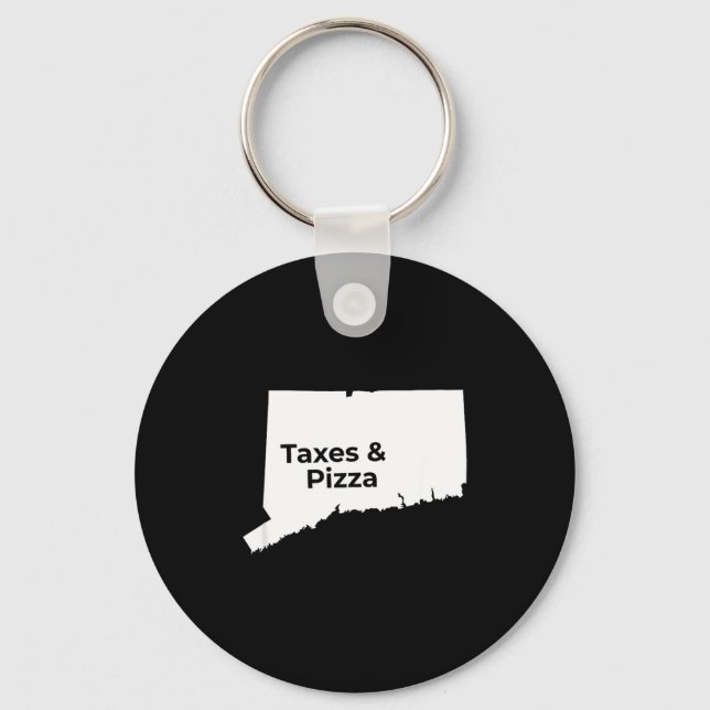 Connecticut Taxes &amp; Connecticut Zza  Keychain (Front)