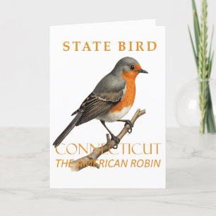 Connecticut Territory Bird The Turdus Migratorious Holiday Card