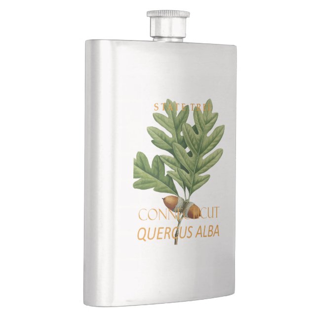 Connecticut Territory Tree The White Oak Hip Flask (Right)