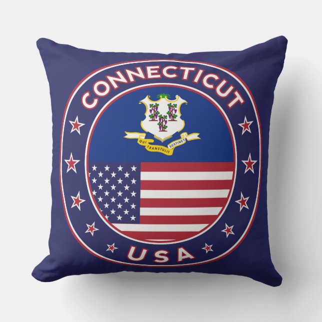 Connecticut  throw pillow (Front)