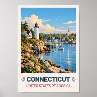 Connecticut USA – Vintage Travel Poster