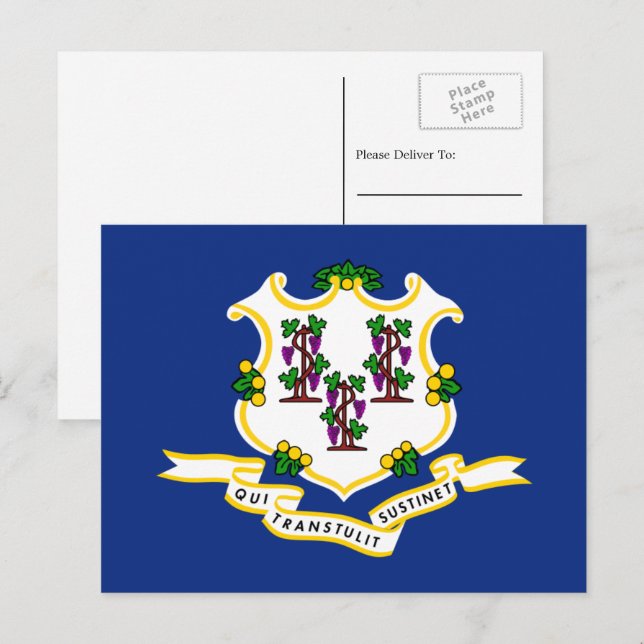 Connecticuter Flag, Flag of Connecticut Postcard (Front/Back)