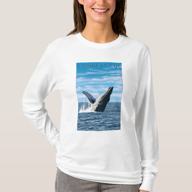 ConnecticutHumpback Whale Scene T-Shirt (Front)