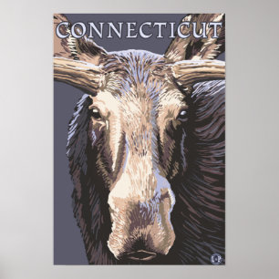 ConnecticutMoose Up Close Poster