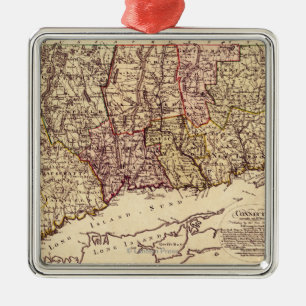 ConnecticutPanoramic MapConnecticut Metal Ornament