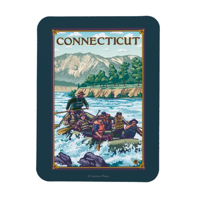 ConnecticutRiver Rafting Scene Magnet (Vertical)