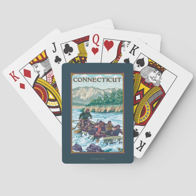 ConnecticutRiver Rafting Scene Playing Cards (Back)