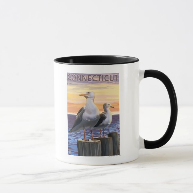 ConnecticutSea Gulls Scene Mug (Right)