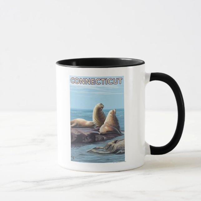 ConnecticutSea Lions Scene Mug (Right)
