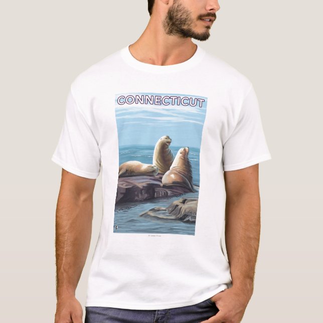 ConnecticutSea Lions Scene T-Shirt (Front)