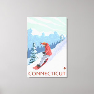 ConnecticutSnowboarder Scene Canvas Print