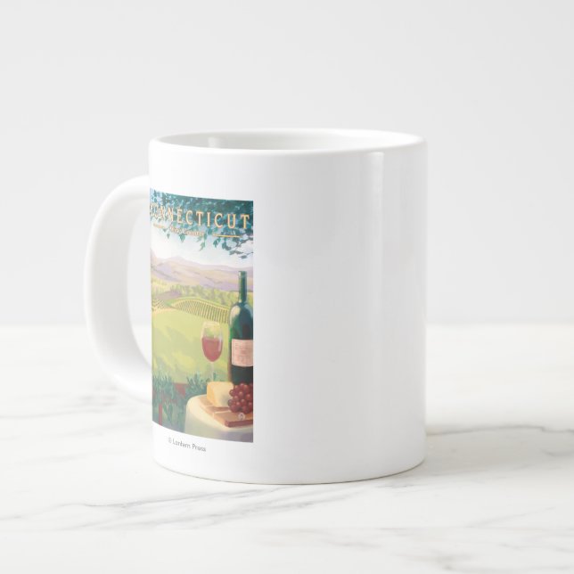 ConnecticutWine Country Scene Large Coffee Mug (Front Left)