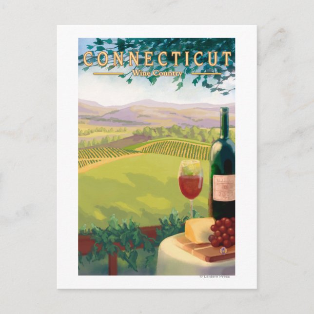 ConnecticutWine Country Scene Postcard (Front)