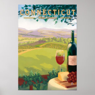 ConnecticutWine Country Scene Poster