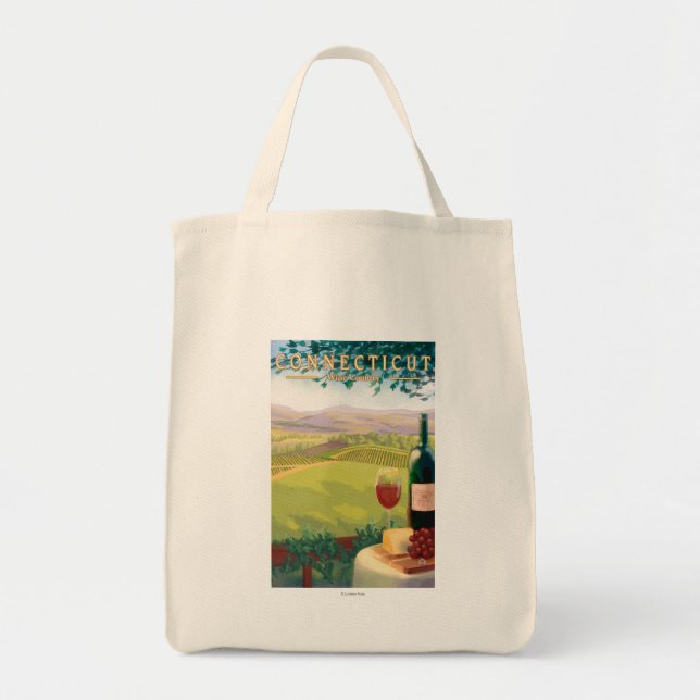 ConnecticutWine Country Scene Tote Bag (Front)