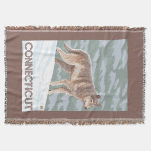 ConnecticutWolf Scene Throw Blanket