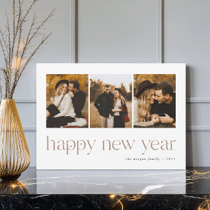 Connection   3 Photo New Year Holiday Card