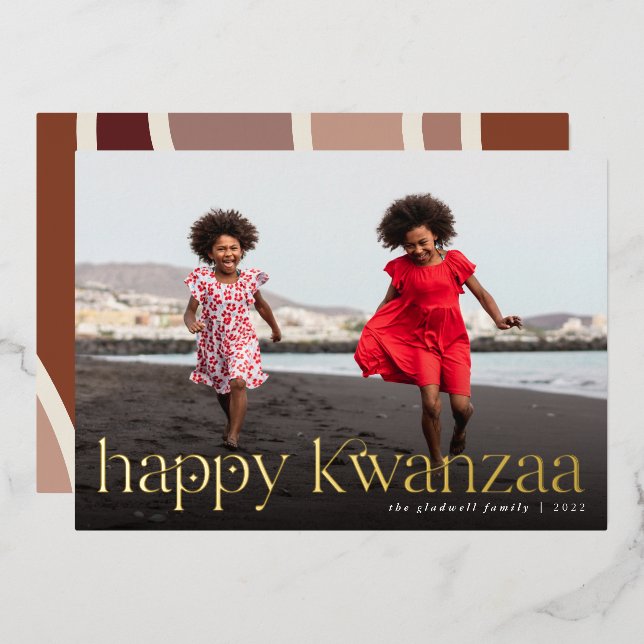 Connection | Full Photo Kwanzaa Foil Holiday Card (Front/Back)