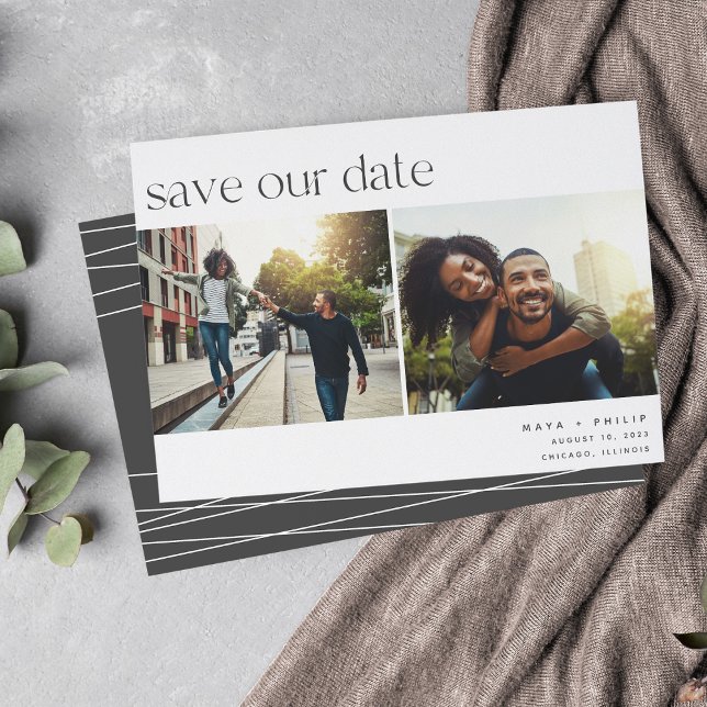 Connection | Modern Casual Two Photo Save The Date (Creator Uploaded)