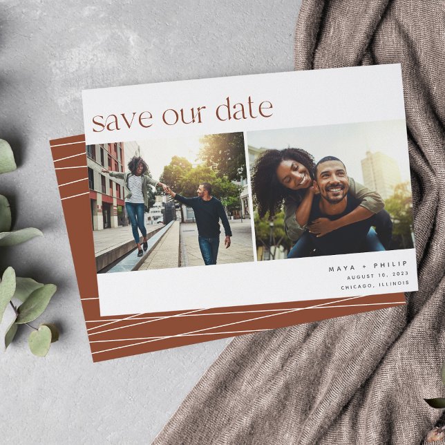 Connection | Modern Casual Two Photo Save The Date (Creator Uploaded)