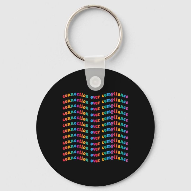 Connection Over Compliance Autism Awareness Mental Keychain (Front)