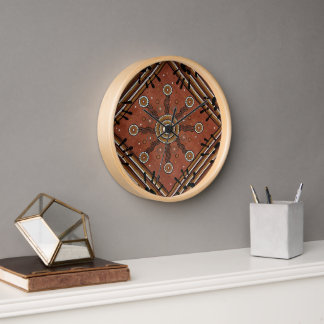 Connection To Country Australian Indigenous art Clock