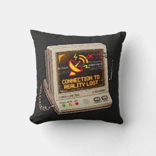 Connection To Reality Lost Retro Internet Humour D Throw Pillow