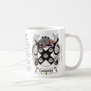 Connelly, Origin, Meaning and the Crest on a mug