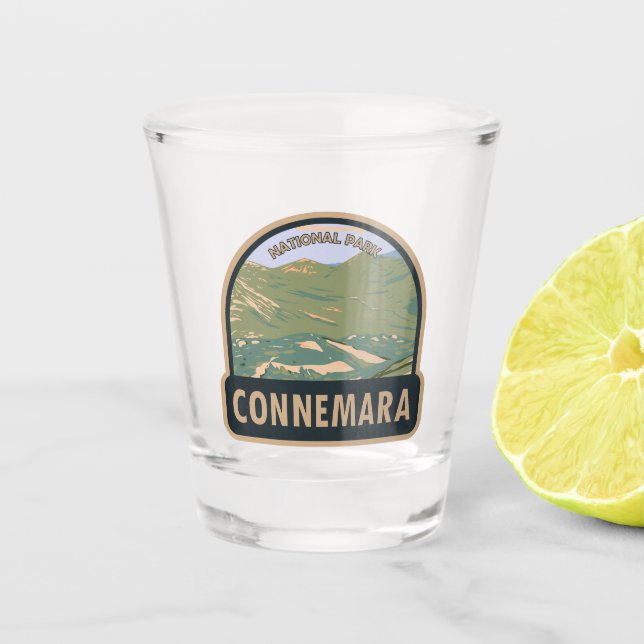 Connemara National Park Ireland Twelve Bens Travel Shot Glass (Front)