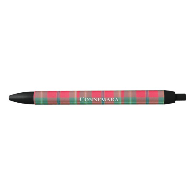 Connemara Tartan Customizable Black Ink Pen (Front)