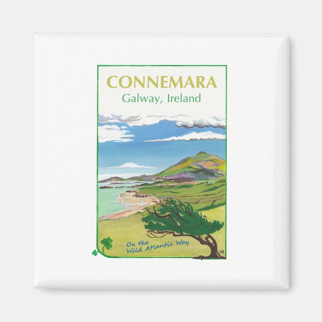 Connemara Travel Poster Design Magnet (Front)