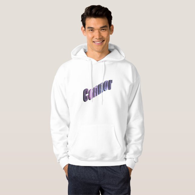 Conner, Name Made From Blue Nebula Clouds, Hoodie (Front Full)
