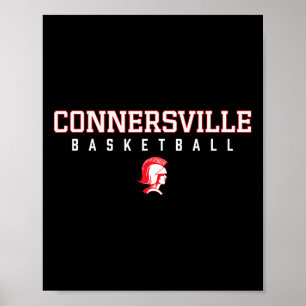 Connersville Spartans Logo Sketll Hs Poster