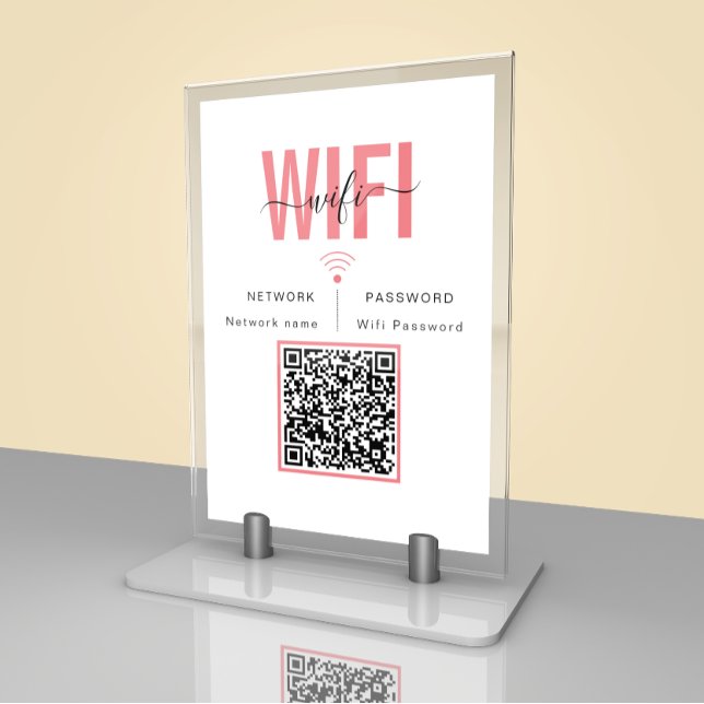 Connexion Mot de passe Wifi Cute | Carte de table  (Créateur téléchargé)