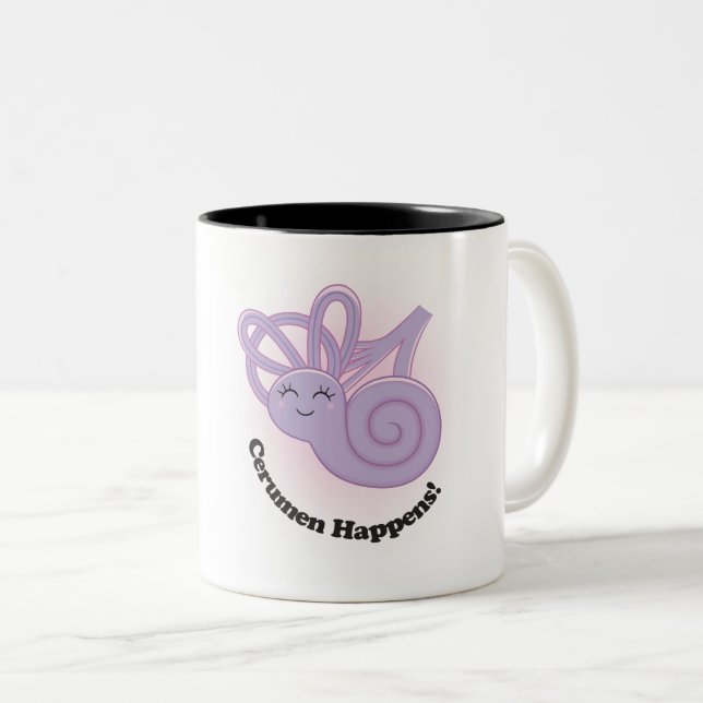 Connie Cochlea "Cerumen Happens!" Coffee Mug (Front Right)