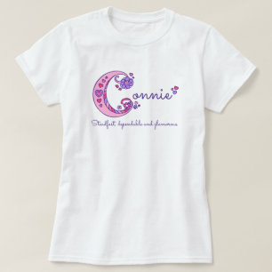 Connie girls C name meaning monogram shirt