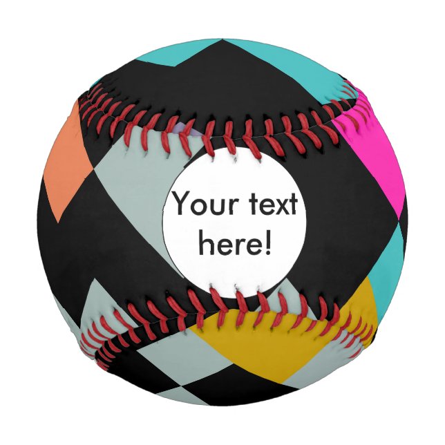 Connnected shapes abstract design baseball (Front)