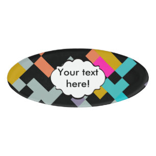 Connnected shapes abstract design name tag