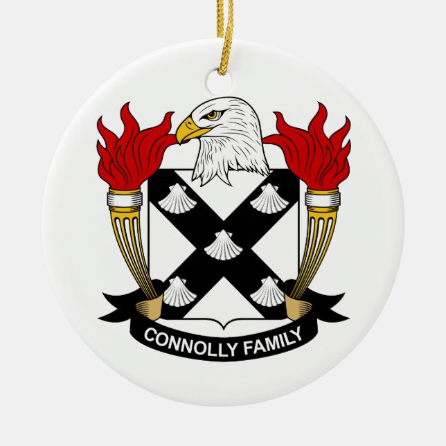 Connolly Family Crest Ceramic Ornament (Front)