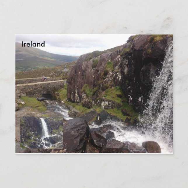 Connor Pass Waterfall, Dingle, Co. Kerry, Ireland. Postcard (Front)