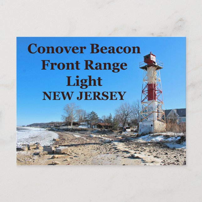 Conover Beacon Front Range Light, NJ Postcard (Front)