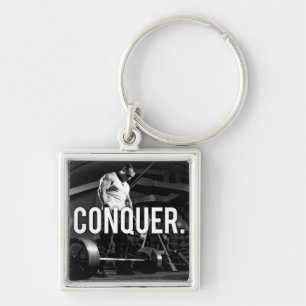 CONQUER - "Body building" Workout Motivational Keychain