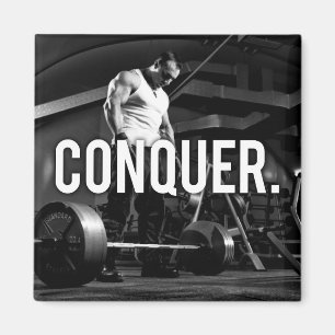 CONQUER - "Body building" Workout Motivational Magnet