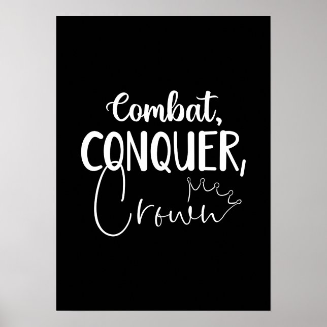 Conquer, Crown - Gym Hustle Success Motivational Poster (Front)