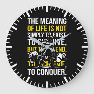 Conquer - Motivational Gym, Workout Fitness Large Clock