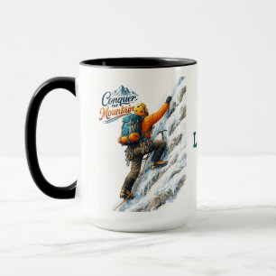 Conquer Mountain Adventure Inspirational Life .. Mug