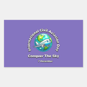 Conquer the Sky. International Civil Aviation Day. Sticker